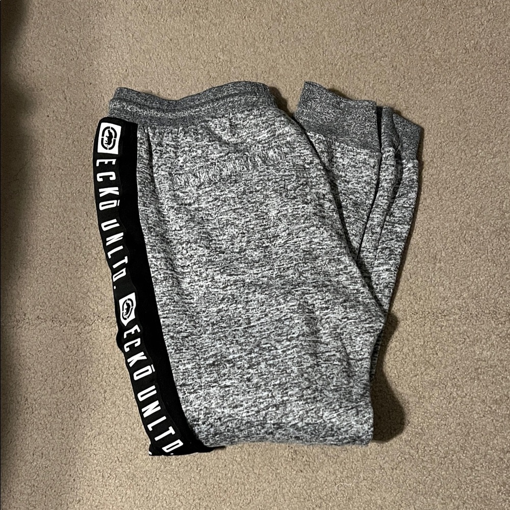 Ecko Unlimited Gray Sweatpants with Black Trim